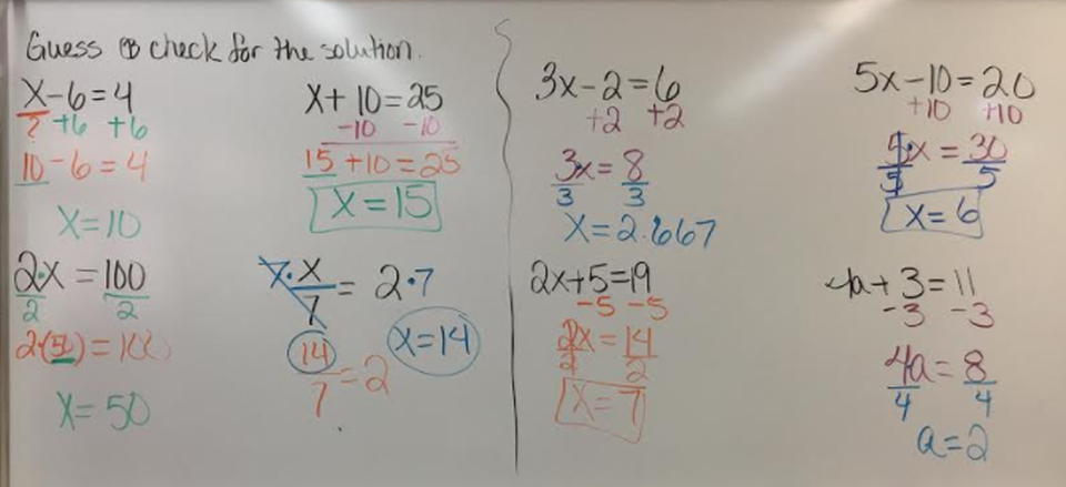 1 3 Solving Linear Equations Guessing